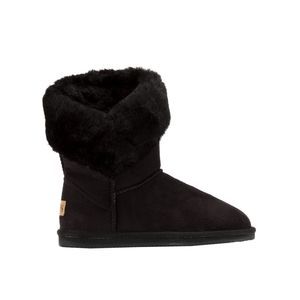 LAMO FUR COLLAR WOMEN SUEDE BOOT APRÈS BLACK SZ 6